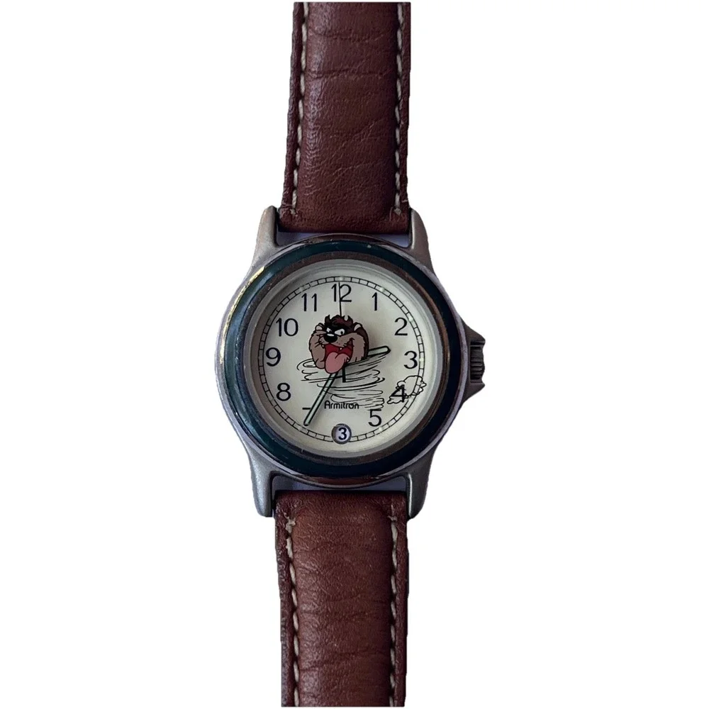 1994 Warner Bros Armitron Taz Tasmanian Devil Quartz Watch w/ Date Japan Mov't